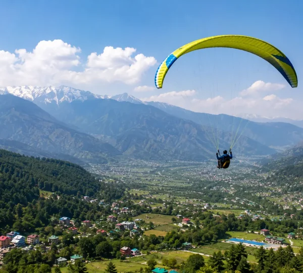 Paragliding takeoff at Billing Himachal Pradesh altitude 2400 metres